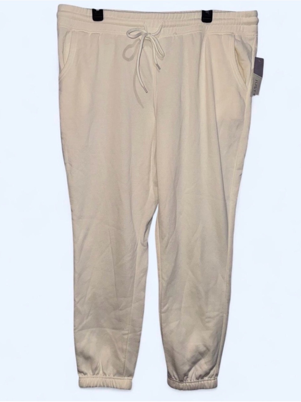 just be Cream Drawstring Joggers
